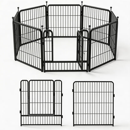 Adjustable Outdoor Dog Fence Metal Frame Pet Barrier for Indoor and Outdoor Use