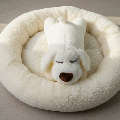 Calming Dog Plush Toy with Heartbeat Simulator & Warming Pack for Anxiety Relief