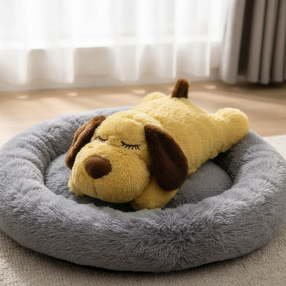 Calming Dog Plush Toy with Heartbeat Simulator & Warming Pack for Anxiety Relief