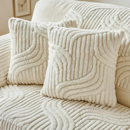 Luxury Plush Sofa Cushion Cover Non-Slip Breathable Fabric Pet-Proof for Living Room