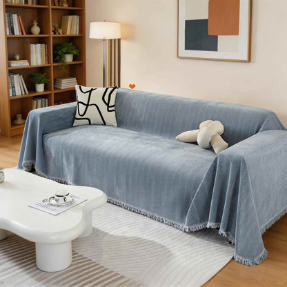 Dog Sofa Cover Chenille Herringbone Design with Tassels