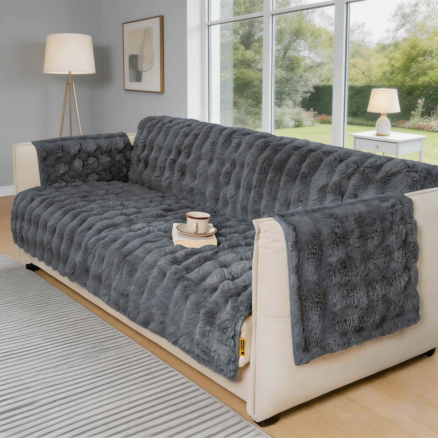 Dog Waterproof Couch Cover Protector, Soft Fluffy Sofa Cover for Pets, Non-Slip, Machine-Washable