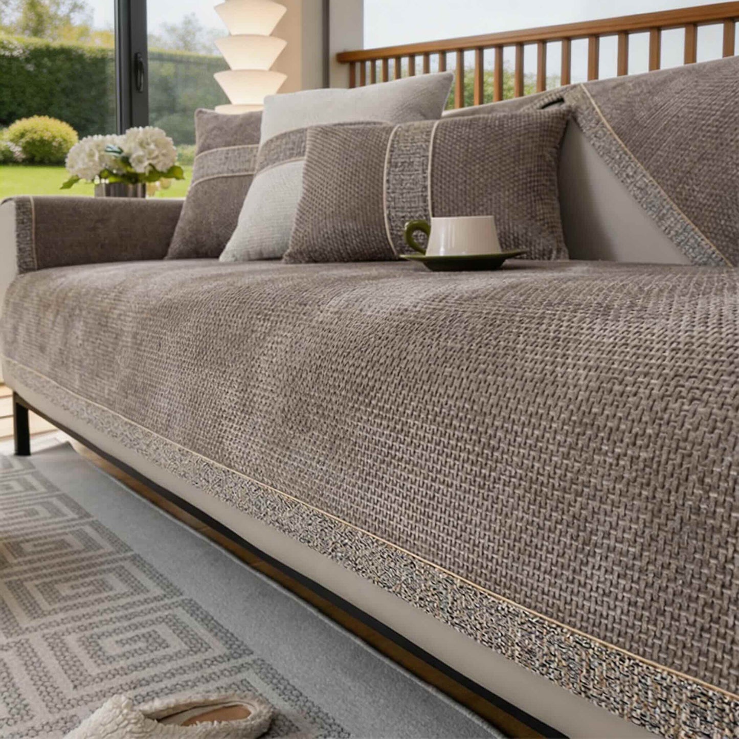 Dog Couch Cover Chenille Anti-Slip Sofa Slipcover for Pets, Machine Washable, Modern Tweed