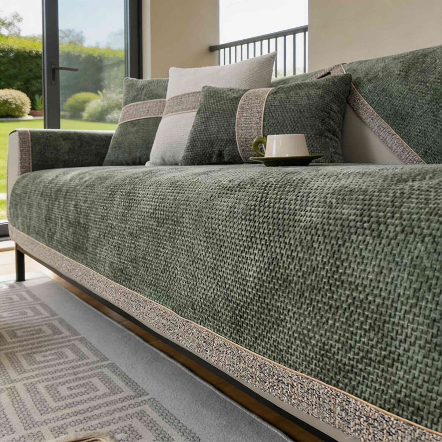 Dog Couch Cover Chenille Anti-Slip Sofa Slipcover for Pets, Machine Washable, Modern Tweed