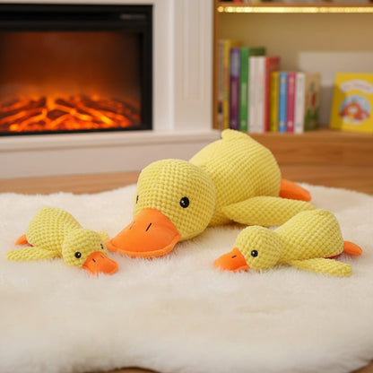 Calming Duck Squeaky Plush Toy for Anxious Dogs
