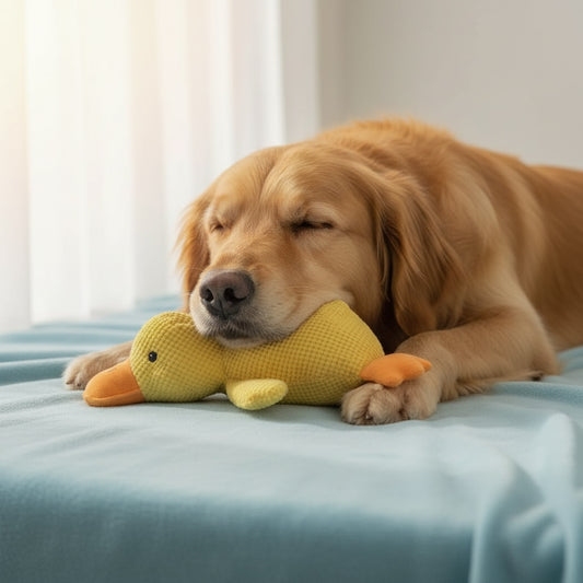Calming Duck Squeaky Plush Toy for Anxious Dogs