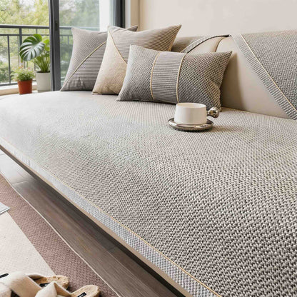 Dog Couch Cover Non-Slip Cotton-Linen Sofa Protector All-Season Soft Texture