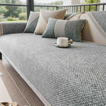 Dog Couch Cover Non-Slip Cotton-Linen Sofa Protector All-Season Soft Texture