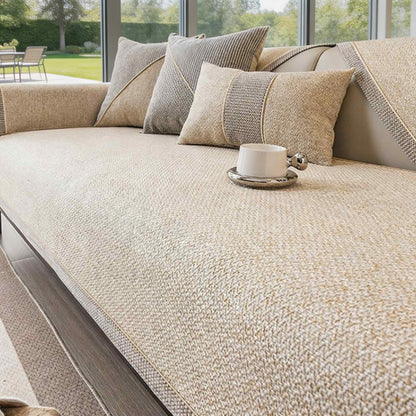 Dog Couch Cover Non-Slip Cotton-Linen Sofa Protector All-Season Soft Texture