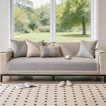 Dog Couch Cover Non-Slip Cotton-Linen Sofa Protector All-Season Soft Texture