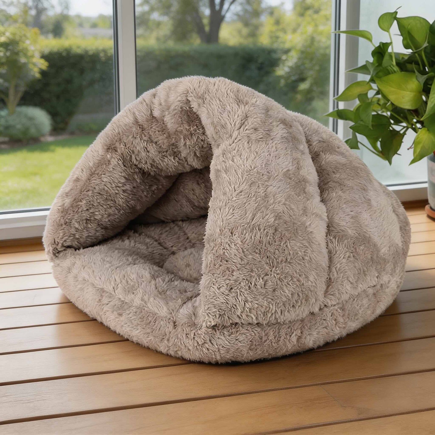 Ultra-Soft Polar Fleece Dog Bed Cave for Small Dogs and Puppies