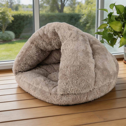 Ultra-Soft Polar Fleece Dog Bed Cave for Small Dogs and Puppies