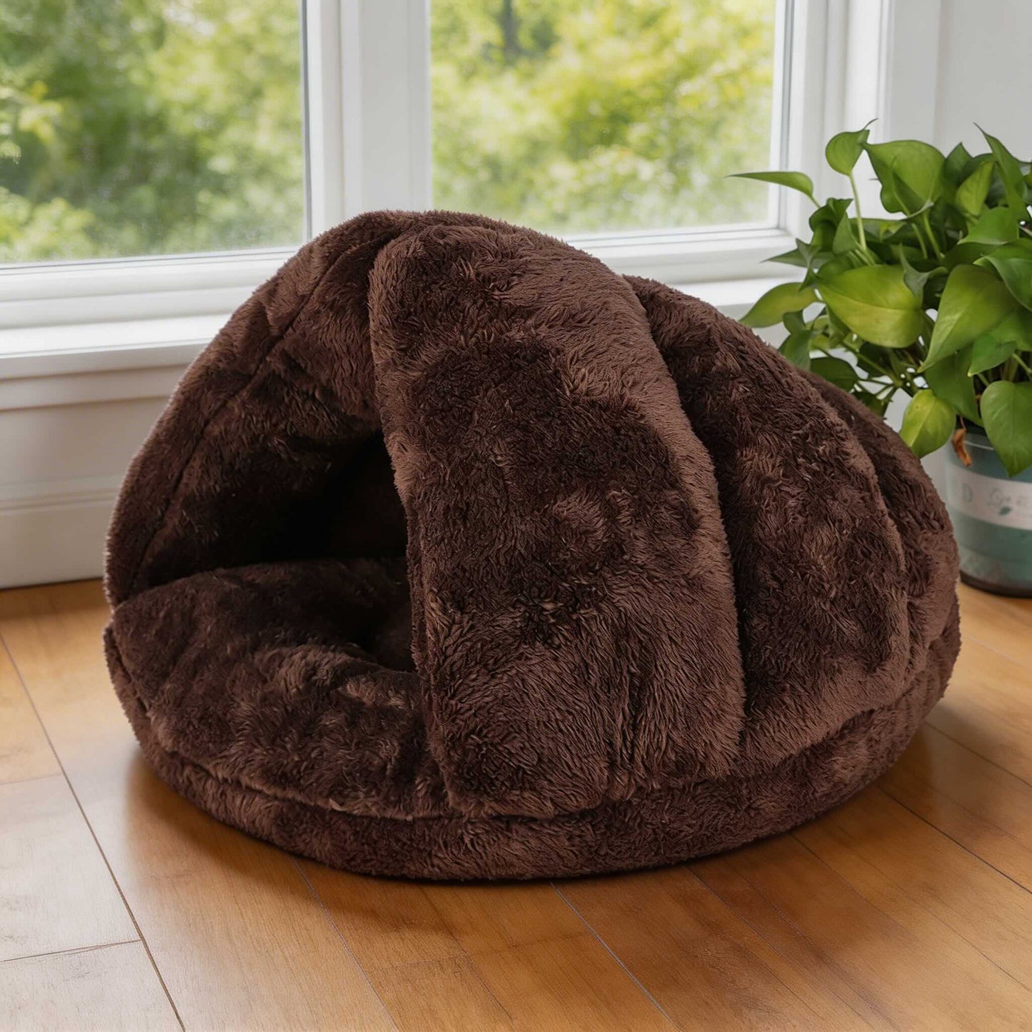 Ultra-Soft Polar Fleece Dog Bed Cave for Small Dogs and Puppies