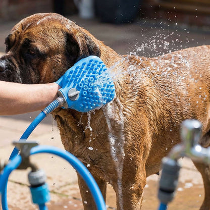 Dog Bath Massage Brush with Hose Attachment for Easy Grooming and Cleaning