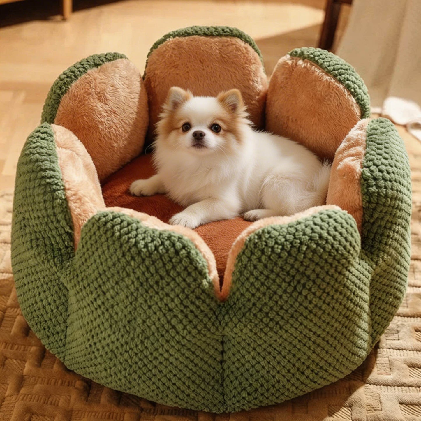 Small Dog Bed Foldable Washable Cactus Design Soft Nest