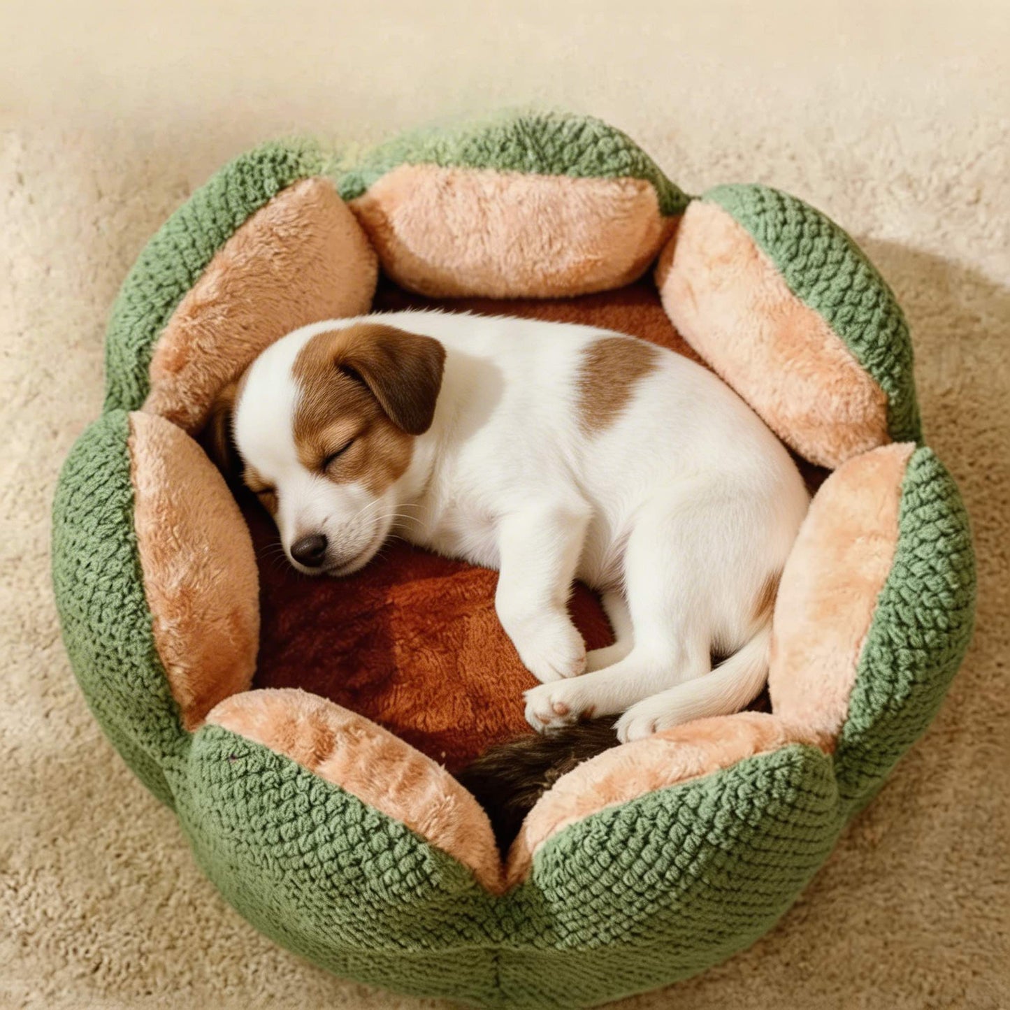 Small Dog Bed Foldable Washable Cactus Design Soft Nest