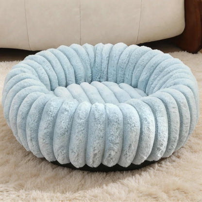 Round Dog Bed Plush Winter Warm Pet House for Medium Dogs