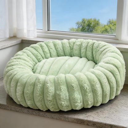 Round Dog Bed Plush Winter Warm Pet House for Medium Dogs