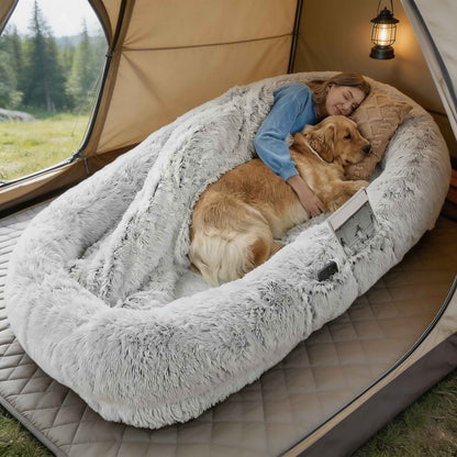 Orthopedic Large Dog Bed Faux Fur Washable Supportive Bed