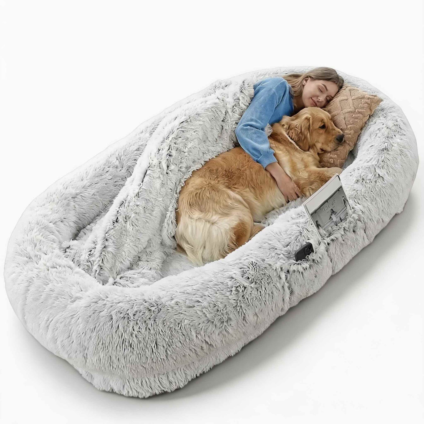 Orthopedic Large Dog Bed Faux Fur Washable Supportive Bed