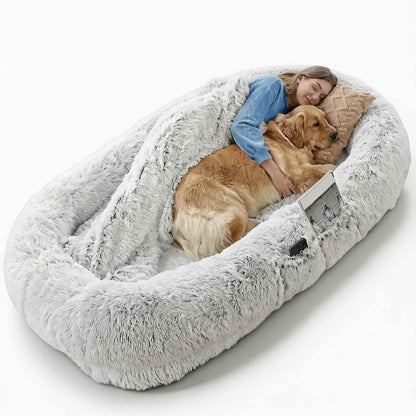 Orthopedic Large Dog Bed Faux Fur Washable Supportive Bed