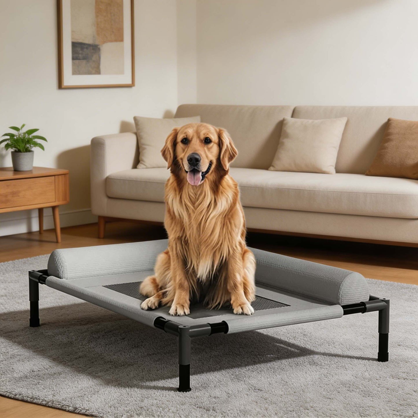 Elevated Dog Bed Portable Washable Mesh Hammock for Indoor Outdoor Use