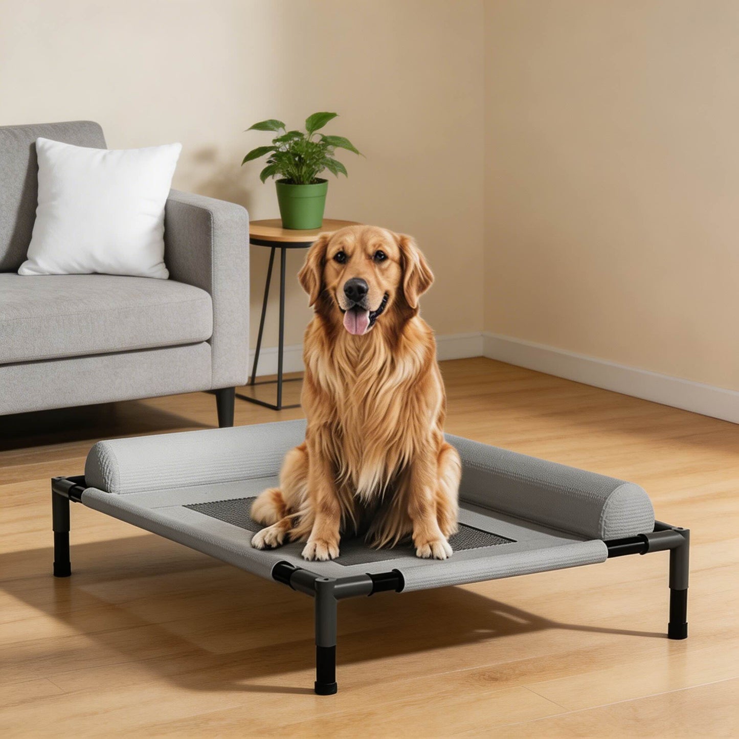 Elevated Dog Bed Portable Washable Mesh Hammock for Indoor Outdoor Use