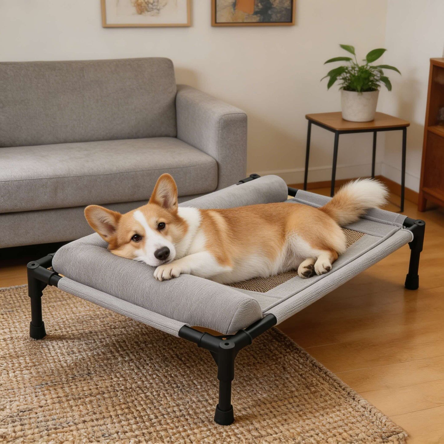 Elevated Dog Bed Portable Washable Mesh Hammock for Indoor Outdoor Use