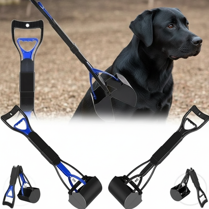 Dog Poop Scooper with Long Handle and Bag Dispenser - Durable Waste Cleanup Tool