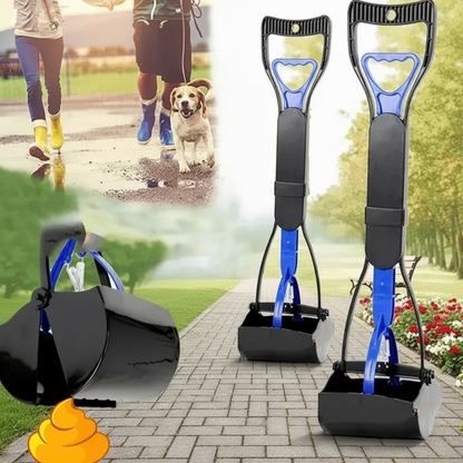 Dog Poop Scooper with Long Handle and Bag Dispenser - Durable Waste Cleanup Tool
