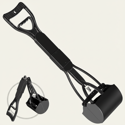 Dog Poop Scooper with Long Handle and Bag Dispenser - Durable Waste Cleanup Tool