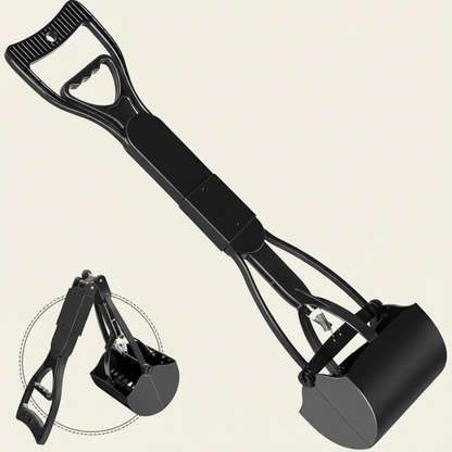 Dog Poop Scooper with Long Handle and Bag Dispenser - Durable Waste Cleanup Tool