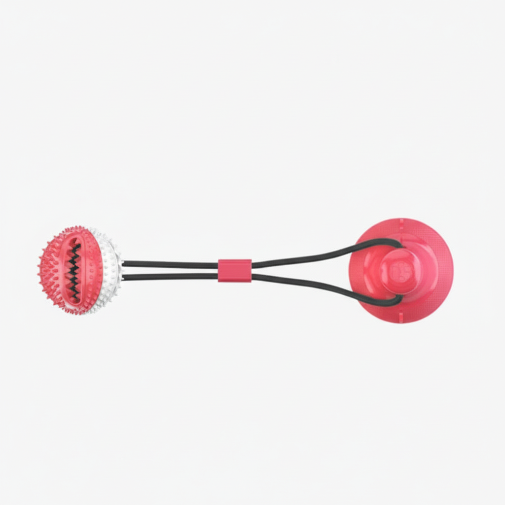 Interactive Dog Toy TPR with Suction Cups and Food Dispensing Balls for Teething