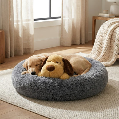 Calming Dog Plush Toy with Heartbeat Simulator & Warming Pack for Anxiety Relief