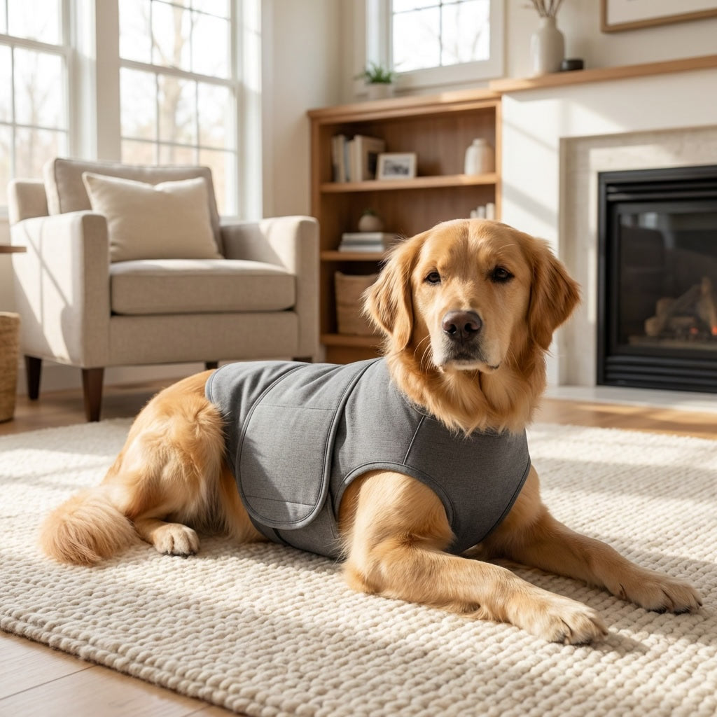 Dog Vest Thunder Jacket for Dogs, Calming Anxiety Relief Shirt, Soft Fabric, Small Medium Large