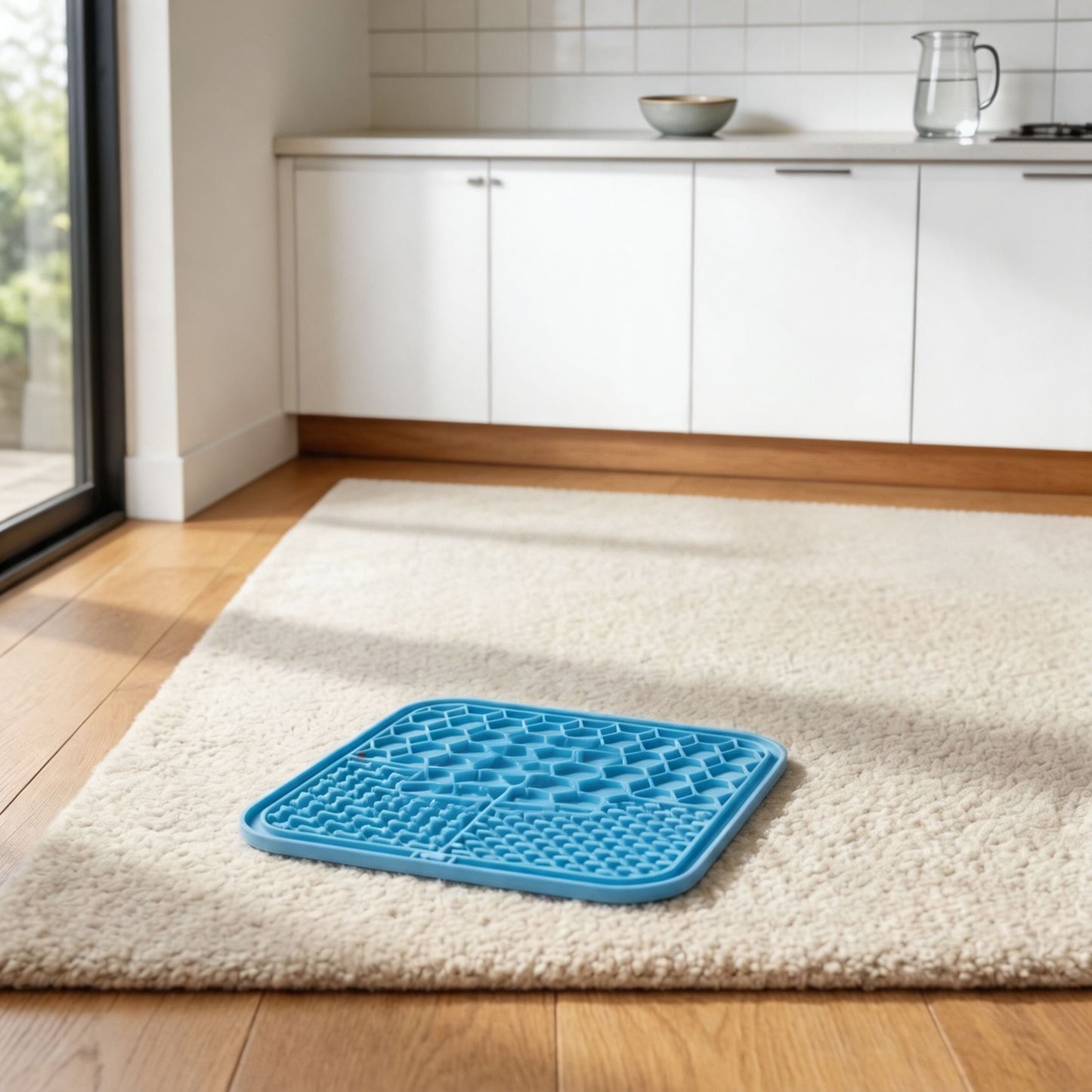 Dog Lick Mat Non-Slip Silicone 15cm x 15cm for Stress Relief & Slow Feeding