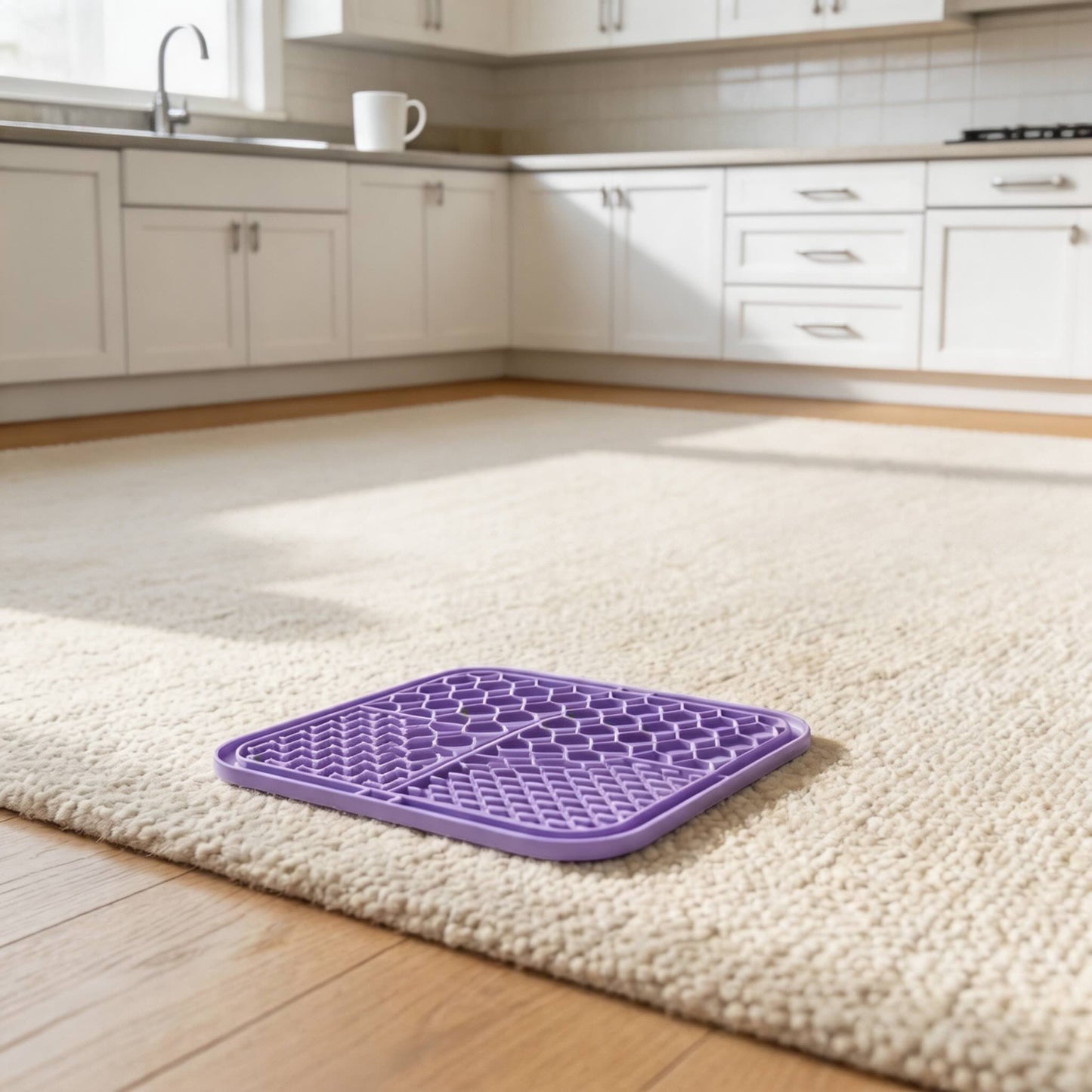 Dog Lick Mat Non-Slip Silicone 15cm x 15cm for Stress Relief & Slow Feeding