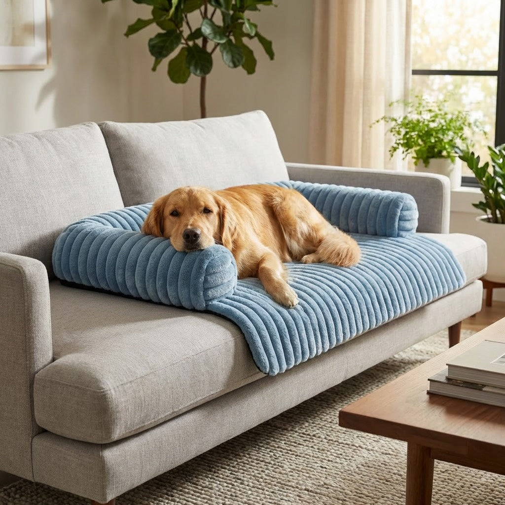 Dog Couch Cover Mat Non-Slip Waterproof Plush Furniture Protector for Pets