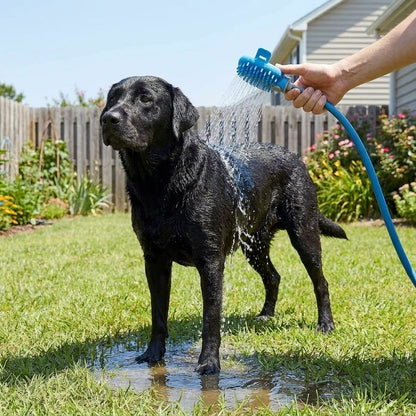 Dog Bath Massage Brush with Hose Attachment for Easy Grooming and Cleaning