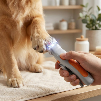 Dog Nail Clipper with LED Light, Safe Nail Trimmer for Dogs, Ergonomic Design