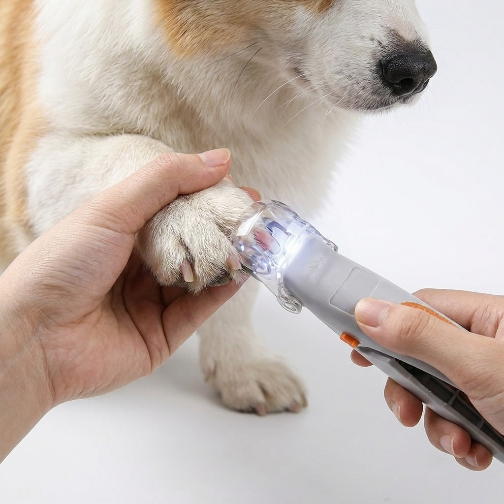 Dog Nail Clipper with LED Light, Safe Nail Trimmer for Dogs, Ergonomic Design